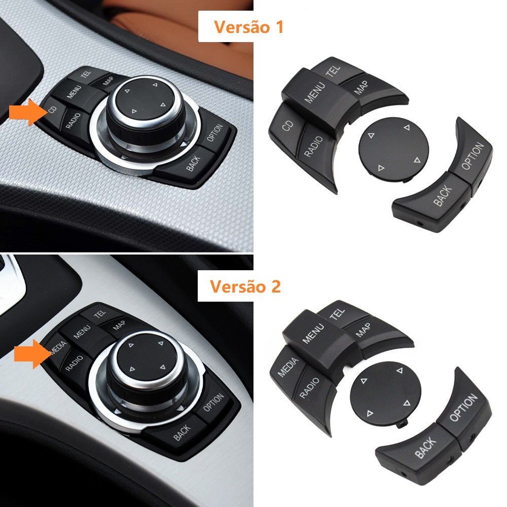 Pack 6 Botões IDRIVE CIC BMW X1 X5 X6 Série 1/3/5 E81 E90 E60 CD - GTD Car Parts