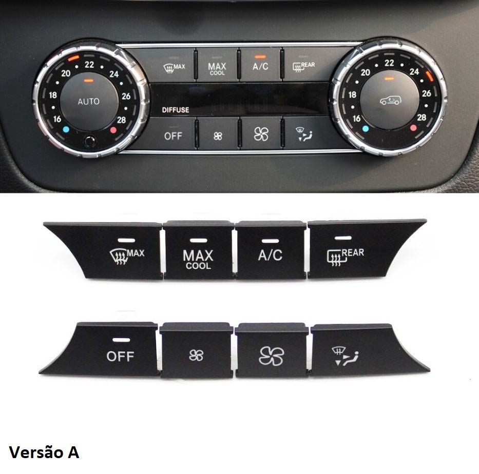 Pack 8 Botões Módulo Ar Condicionado Mercedes - Benz ML GL GLS W166 W292 2012 - 2019 Versão A - GTD Car Parts