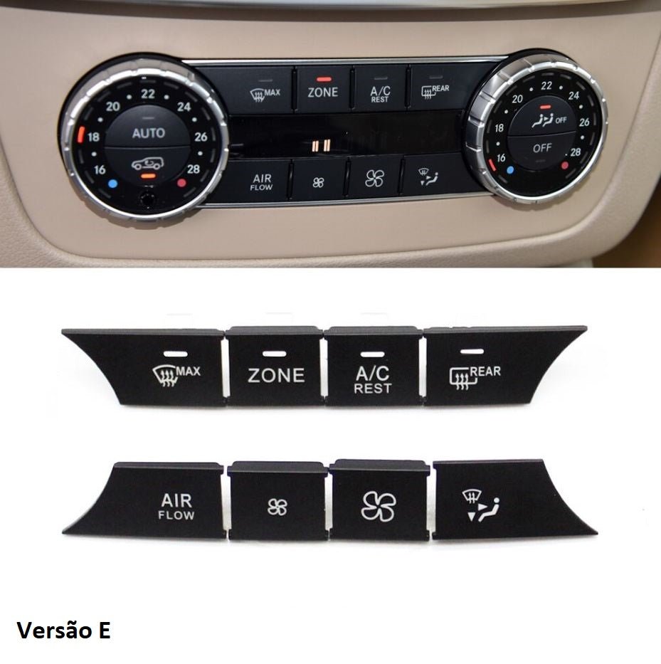 Pack 8 Botões Módulo Ar Condicionado Mercedes - Benz ML GL GLS W166 W292 2012 - 2019 Versão E - GTD Car Parts