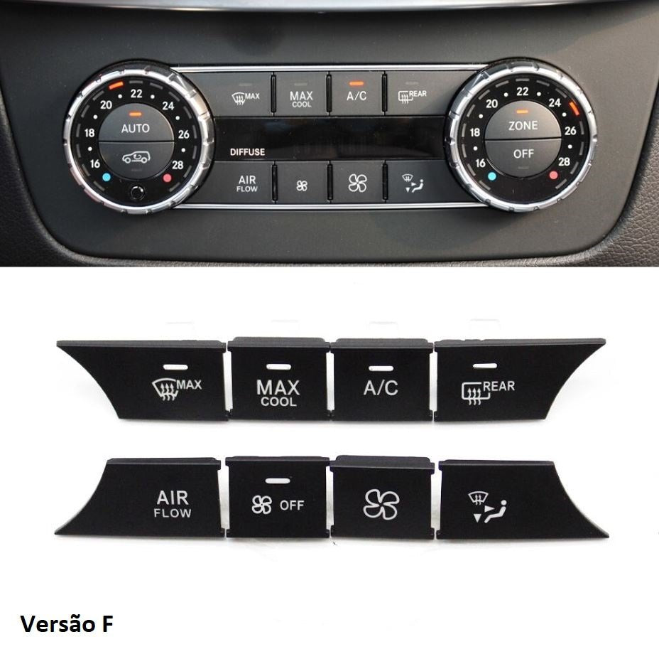 Pack 8 Botões Módulo Ar Condicionado Mercedes - Benz ML GL GLS W166 W292 2012 - 2019 Versão F - GTD Car Parts