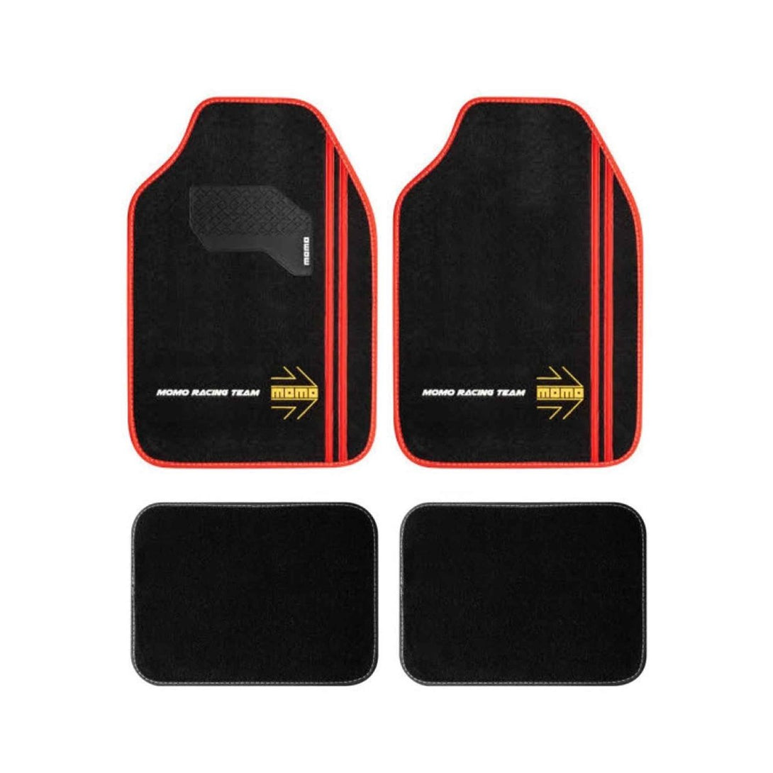 Tapetes MOMO RACING Universais Preto Vermelho - Momo